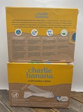 Charlie Banana Lot Of 2 Disposable Cotton Liner Diaper Inserts 100 Each  NIB