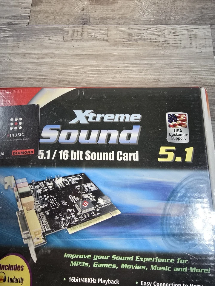 Diamond Xtreme Sound PCI (XS51) Sound Card New In Box Sealed 5.1/16 Bit Sound - Image 2 of 4