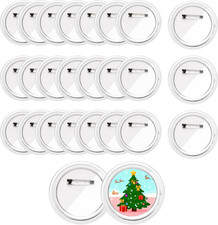 25 Pcs 2.3 Inch Clear Acrylic Blank Button Pins, DIY Craft Badge Making Supplies