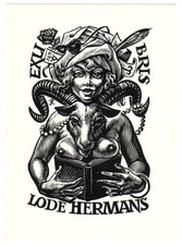 FRANK-IVO VAN DAMME: erotisches Exlibris für Lode Hermans