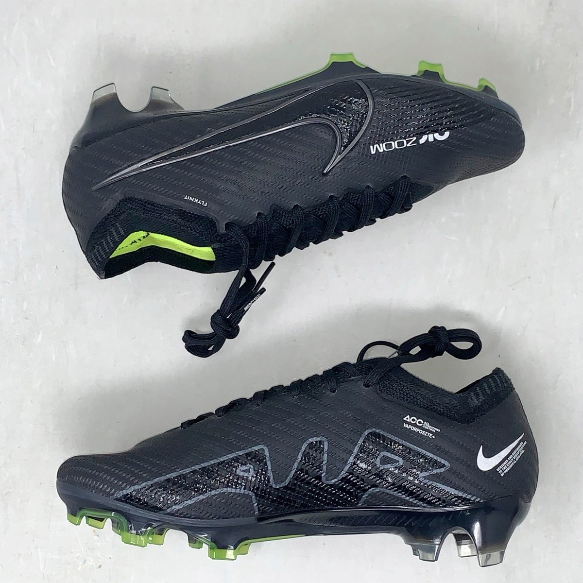 Nike Zoom Vapor 15 Elite FG Volt Black Soccer Cleats, Size 