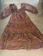 NEW, Farm Rio Dotted Horse Tiered Cotton Dress M