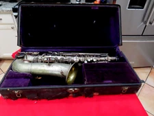 Antique Pan American Saxophone PATD 1915 #1153489S P 30008 L Silver Plate L7.25