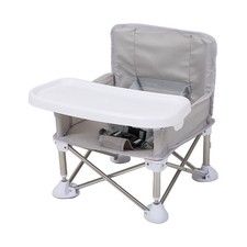 Portable Baby Feeding Chair Kids Booster Seat Dining Chair w/ Tray & Storage Bag