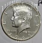 1969 S PROOF SILVER KENNEDY HALF DOLLAR Uncirculated US 50c Coin JFK