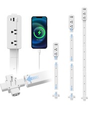 Electrical Outlet Extender Stick 8.26"-36.1" with 2 AC Outlets, USB-A,USB-C Port