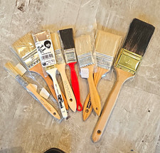 Lot of 8 Assorted Paint Brushes - Mixed Sizes 1" to 3" Flat  Angle, New
