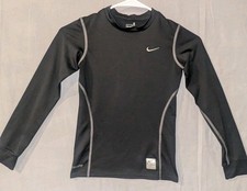 Nike Pro Dri-Fit Fitted Youth Size S Black Long Sleeve Moisture Wicking Shirt