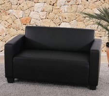 Modular Sofa Couch System Lyon, Sessel Ottomane Eckteil, Kunstleder schwarz