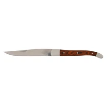 Fortessa Provencal Non-Serrated Steak Knife, 9.25-Inch, Dark Wood Handle, Set...