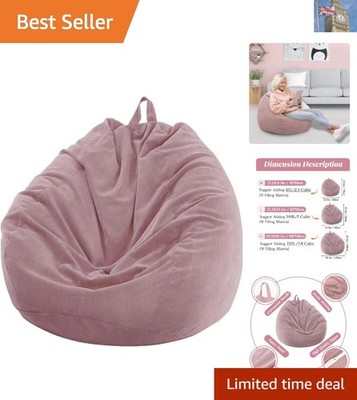 Großer rosa Cord Sitzsack ohne Füllung - 100x120cm für drinnen/draußen Komfort