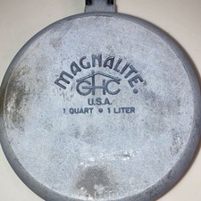 VINTAGE Magnalite GHC USA 1 kwarta aluminiowy rondel z pokrywką, pojedynczy uchwyt, 
