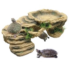 Turtle Basking Platform,Tortoise Resin Dock Resting Rock Reptile Habitat Orna...