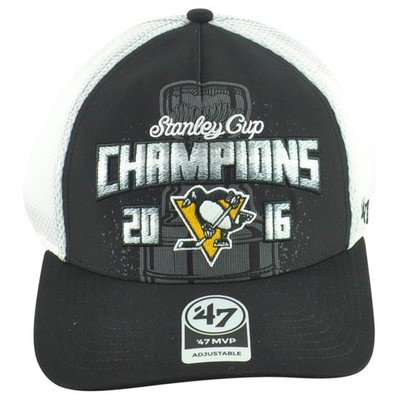 NHL '47 Brand Pittsburgh Penguins 2016 Champions Mesh Trucker Adjustable Hat Cap