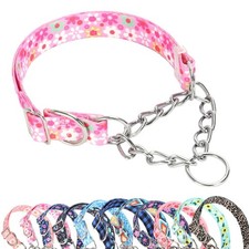 Chain Martingale Dog Collar, No Slip Choke Collar for Dogs Adjustable Buckle ...
