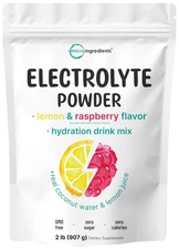 Micro Ingredients Electrolyte Powder, 2 lbs 139 Servings | Lemon Raspberry Fl...
