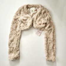 Liz Lisa Beige Faux Fur Bolero Short Party Jacket with Tag Japan