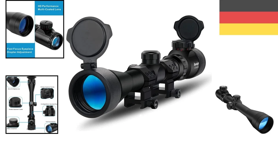 Professional Zielfernrohr 3-9X40, rot/grün, für exzellente Schießgenauigkeit - Bild 2 von 4