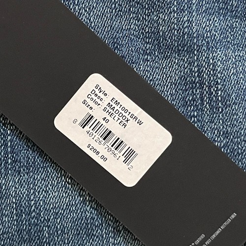 Edwin Mens Jeans Size 40 Maddox Slim Shelter Blue Stretch Denim Zip Fly New NWT - Picture 8 of 12
