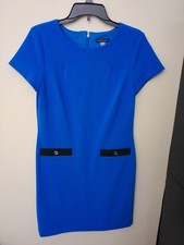 Tommy Hilfiger Womens Sheath Dress Size 8 Royal Blue Short Sleeve Career Office