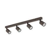 Deckenleuchte Deckenstrahler 4-Flammig 83 Cm Lang Metall Verstellbar Braun GU10
