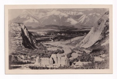 Bow River Valley Fairmont Banff Spring Hotel Mini Photograph Photo Mtns Castle