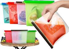 Large Freezer Bags (UK Company) Reusable Food Bags Kitchen Storage Fridge Organi