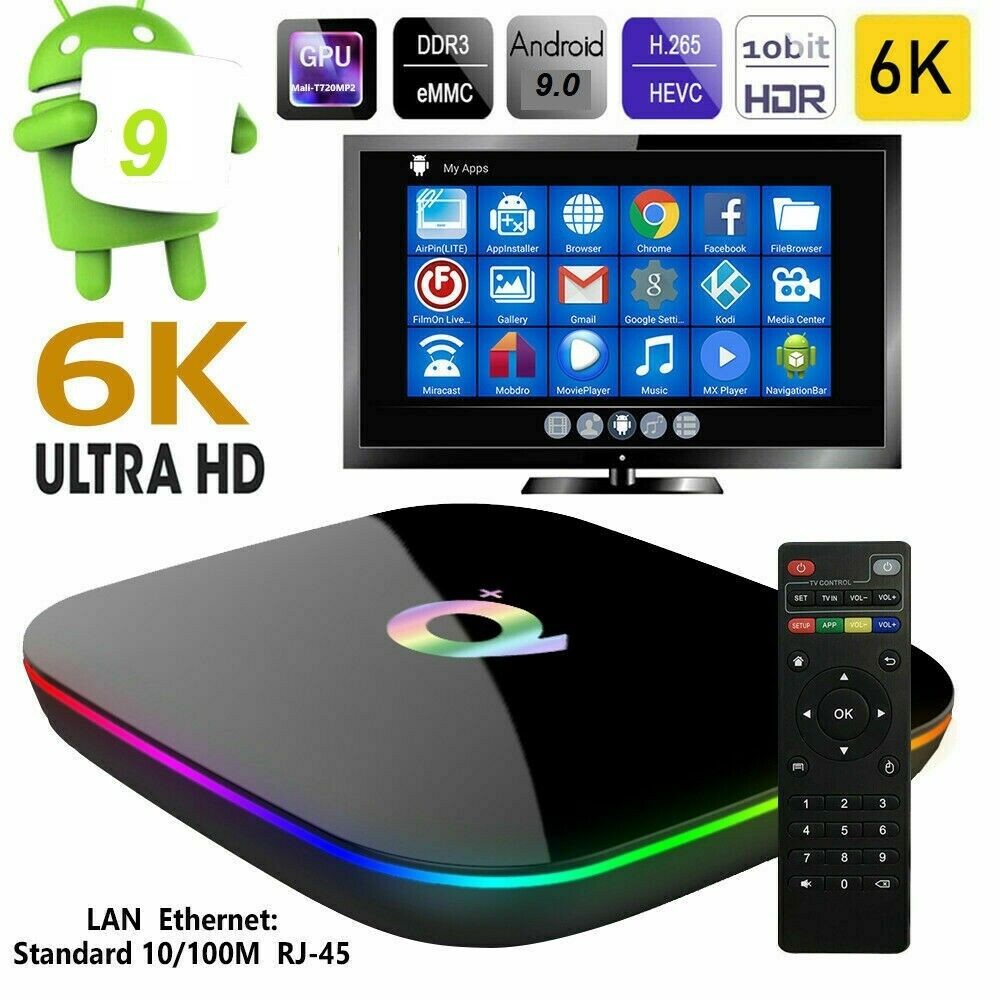 Smart TV Box Q Plus Android 64GB Telecomando RAM 32GB Qplus Televisione