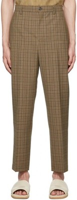 Nanushka Check Trousers Size 46 US 30 S Mens Beige $645