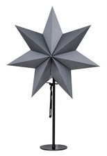 LED Stern Grau H50cm Standfuß Weihnachten Leuchtstern Tischdeko Weihnachtsdeko