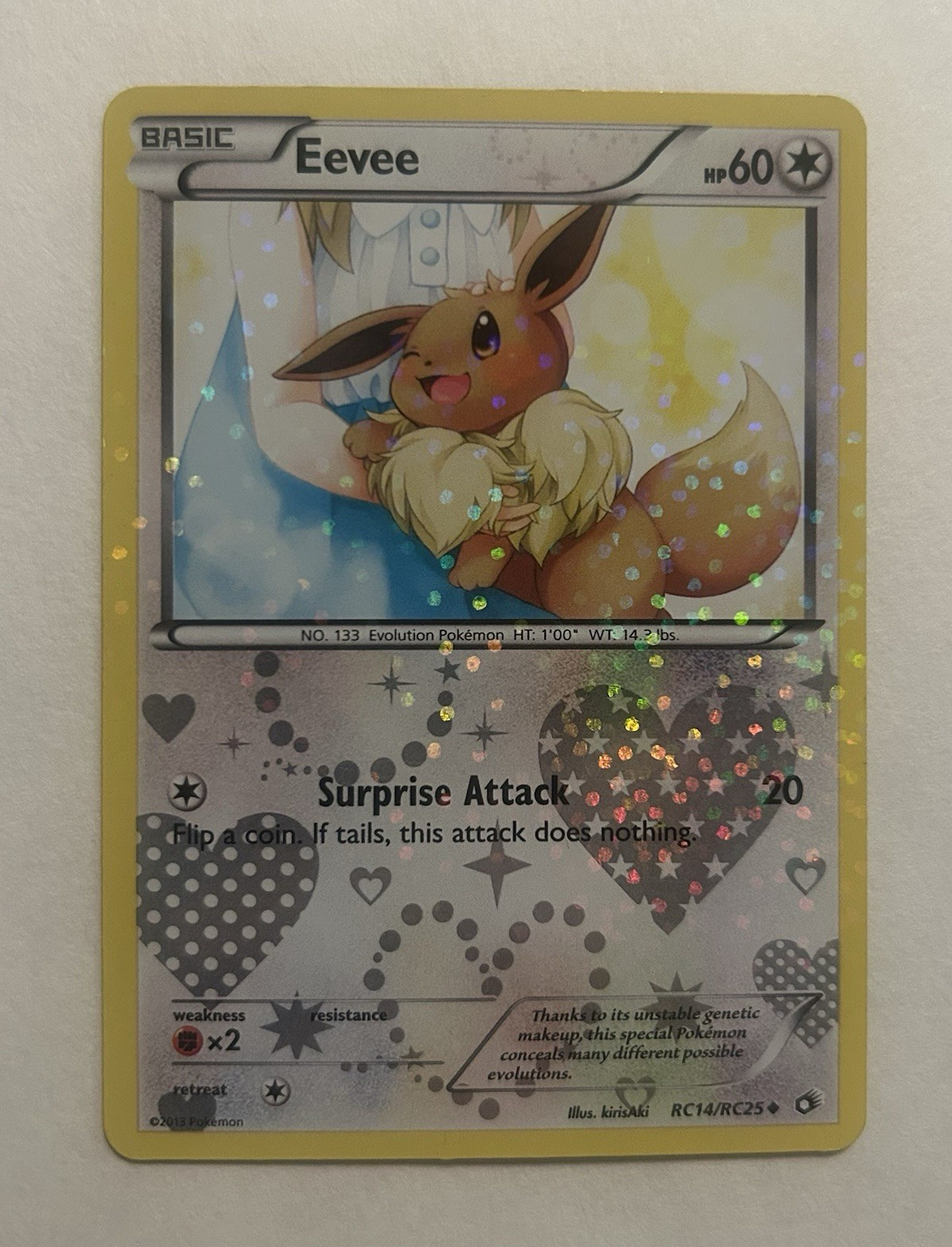 Pokemon Co. Eevee RC14/RC25 Radiant Collection Reverse Holo 2013 NM/LP