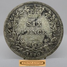 1880 Great Britain Silver 6 Pence - #C52803NQ