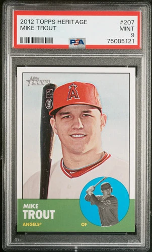 Mike Trout 2012 Topps Heritage Rookie RC PSA 9 Mint Angels