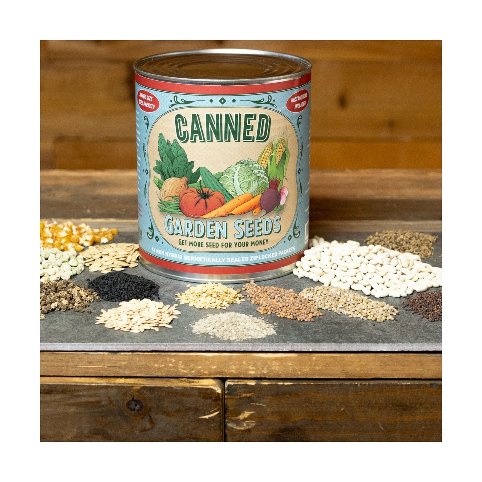 Mountain Valley Seed Company Vegetable Garden Can 50,000+ Seeds 16 Varieties ...