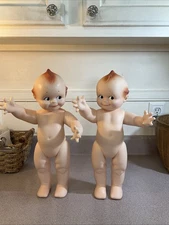 Vintage 1967 Cameo Squeaker 16” Doll Pair Of 2 Nude, Kewpie Type Dolls!