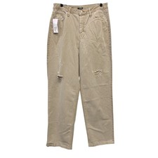 Wild Fable Women's EasyRigid High Rise Distressed Straight Leg Jeans Tan Size 12