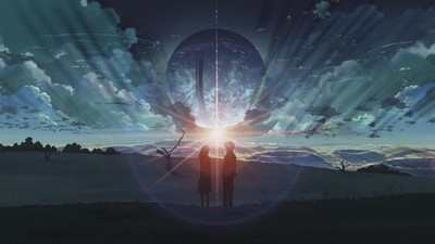 Anime 5 centimeters per second girls landscape sunset Custom Gaming Mat Desk