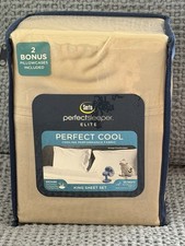 Juego de sábanas Serta Perfect Sleeper caqui tostado 6 piezas King Perfect Cool NUEVO