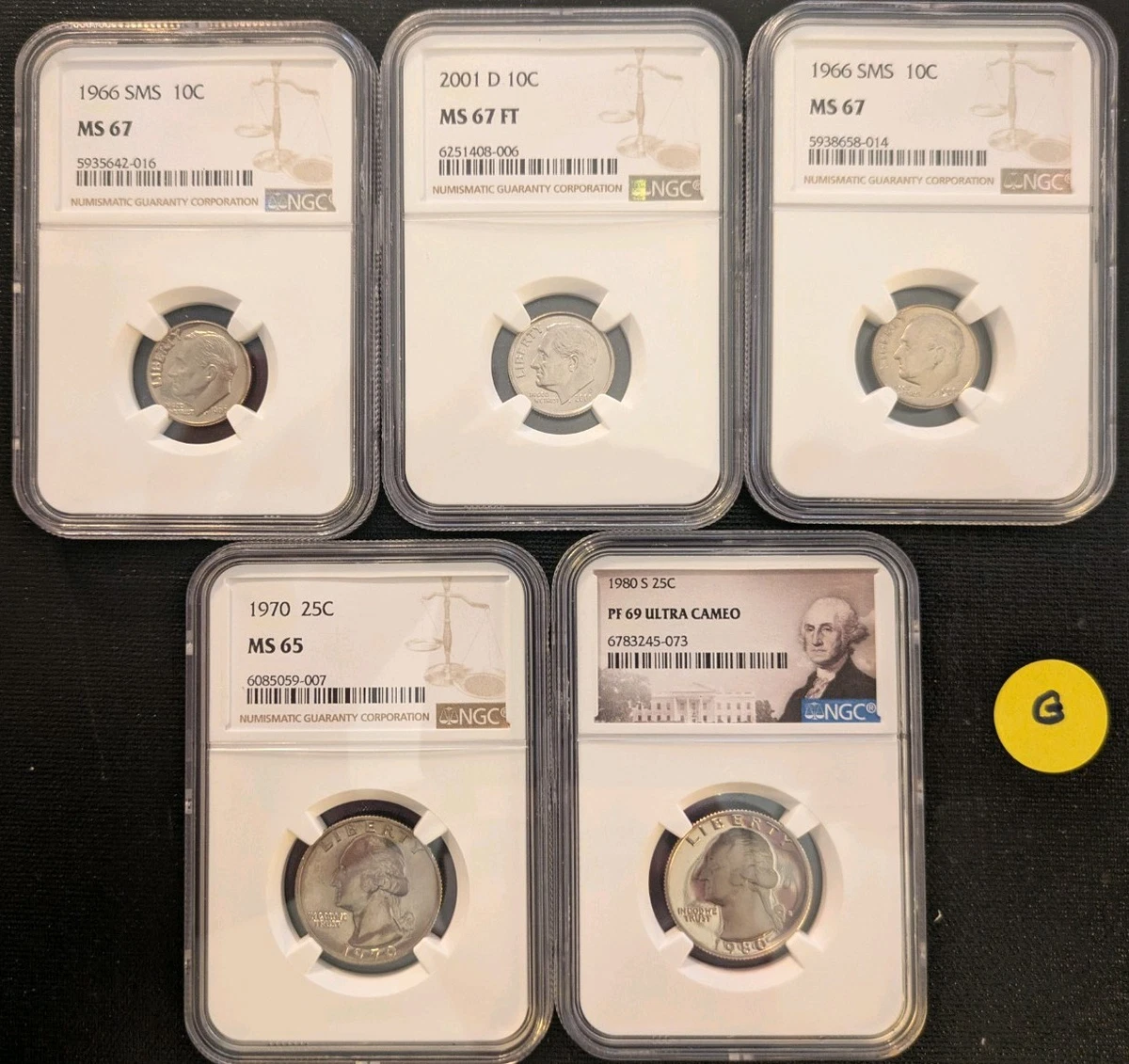 Franklin D. Roosevelt, Monete Da Dieci Centesimi Statunitensi Degli Anni '70, Non Circolate, Placcate In Oro 24 Carati - QUANTITÀ 20 - Italia - Foto 10