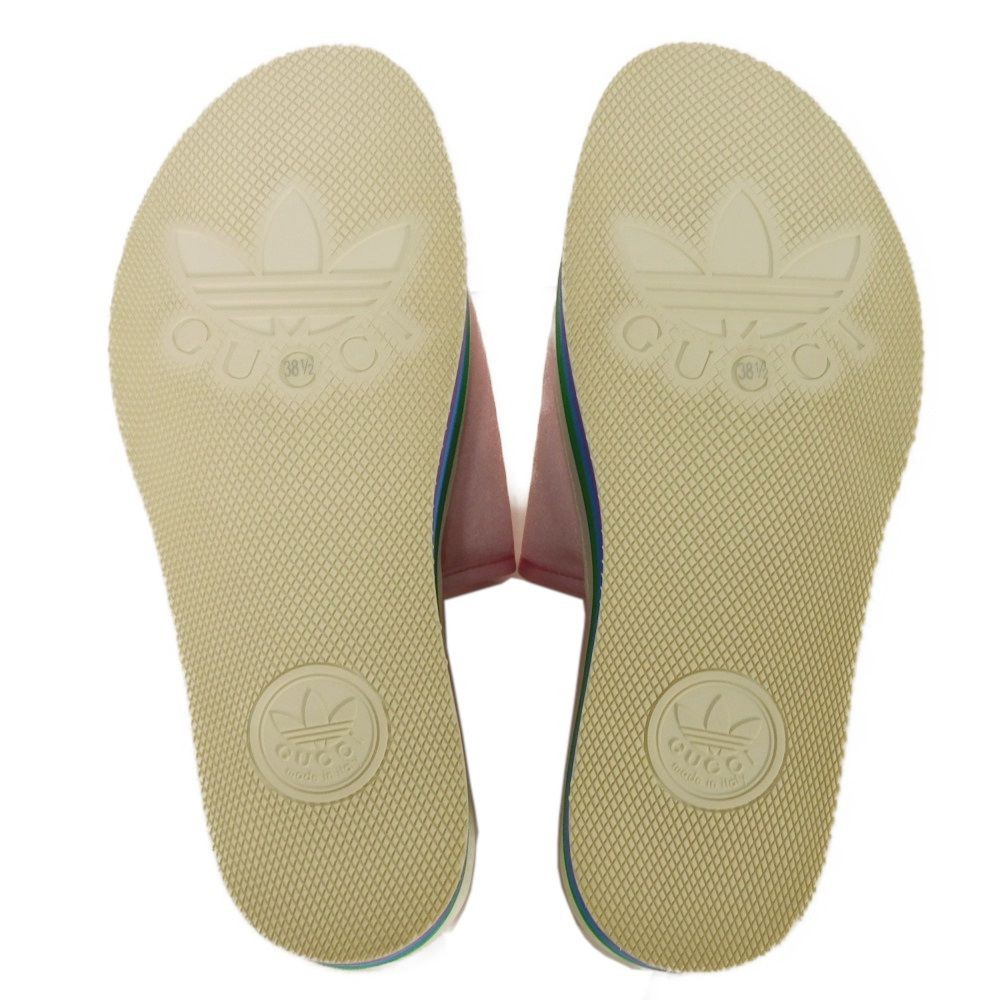 GUCCI Sandals Trefoil Platform 38 1/2 Pink Thick Sole Multicolor 25.5cm Logo Sil thumbnail 5