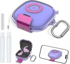 Beats Fit Pro Case with Secure Lock and Phone Stand, Shockproof Clear Cover Case