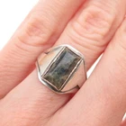 New ListingBjarne Meyer 925 Sterling Vintage Rhyolite Handwrought Adjustable Ring Size 5.75