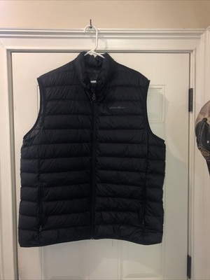 Eddie bauer mens puffer down vest black. Xl