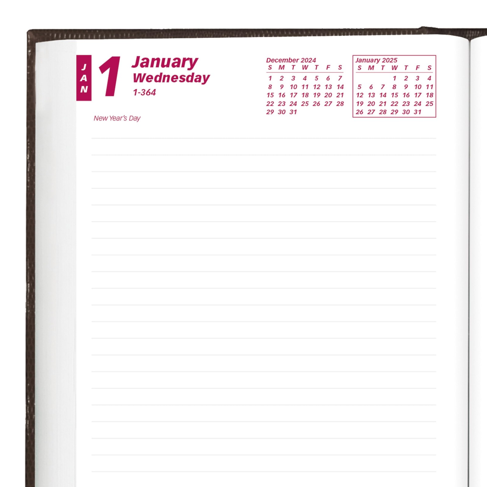 Brownline® 2025 Traditional Daily/Monthly Planner, Untimed Journal, 12 Mont