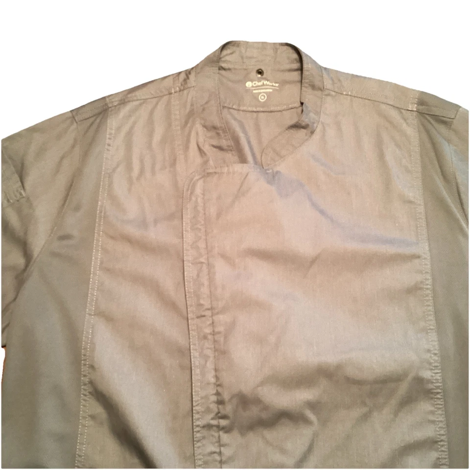 Camisa de chef para hombre XL Chef Works gris manga corta ventilada cremallera completa descentrada Foto 2 de 4