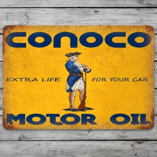 Conoco Motor Oil 8 x 12 Vintage Novelty Metal Sign Made In USA New!