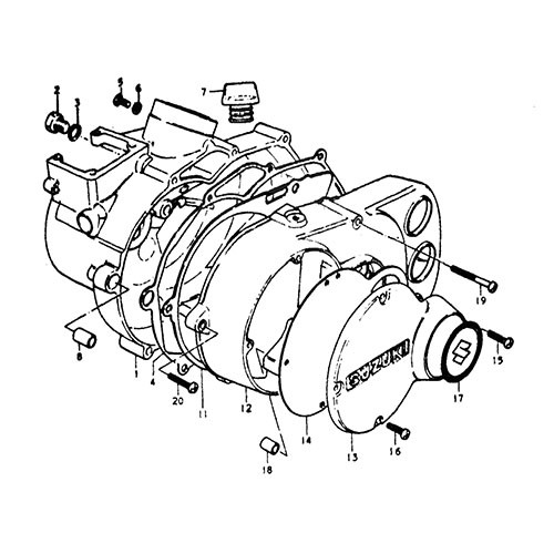 Kit vis moteur Suzuki TS100 TC100 1973 1974 1975 1976 1977 inox
