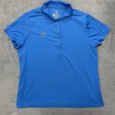 Walmart Polo Shirt Womens XL Blue Short Sleeve Employee Workwear Uniform Logo