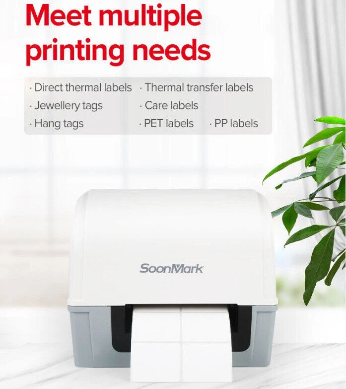 SoonMark G4 Pro 300DPI USB Desktop Direct Thermal Transfer Label Printer - Image 2 of 4