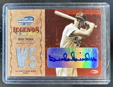 2004 Donruss World Series Duke Snider Legends of the Fall Material Auto #/50